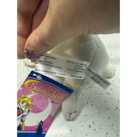 Sailor Moon Great Eastern Entertainment Artemis Kitty Cat White Plush 6” - Picture 10 of 11